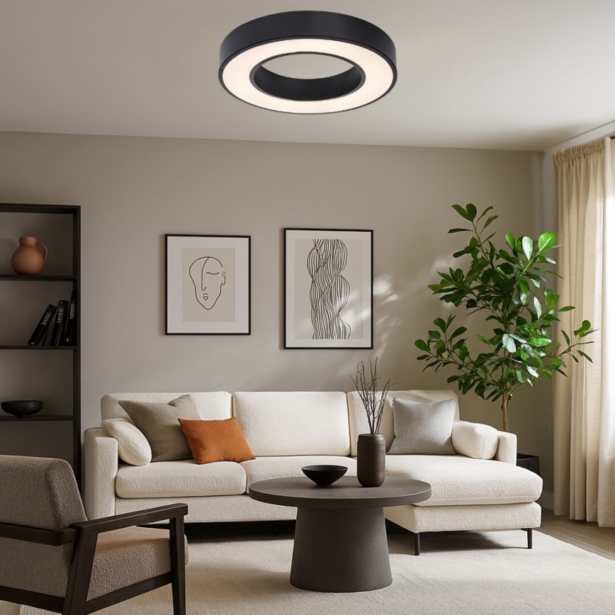 Rabalux - ściemnialna oprawa sufitowa LED/45W/230V 3000-6500K śr. 60 cm czarna + pilot zdalnego sterowania