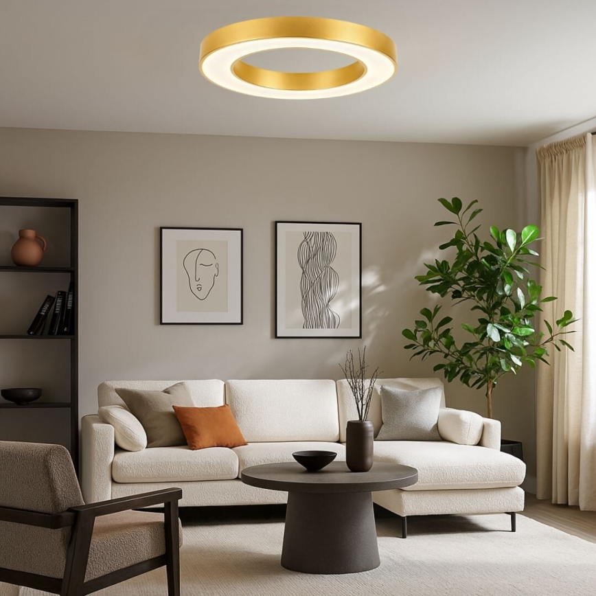 Rabalux - Ściemniana lampa sufitowa LED/45W/230V 3000-6500K, średnica 60 cm, złota + pilot zdalnego sterowania