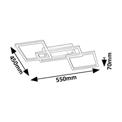 Rabalux - ściemnialna oprawa sufitowa LED 40W/230V 3000-6500K 45x55 cm + pilot zdalnego sterowania