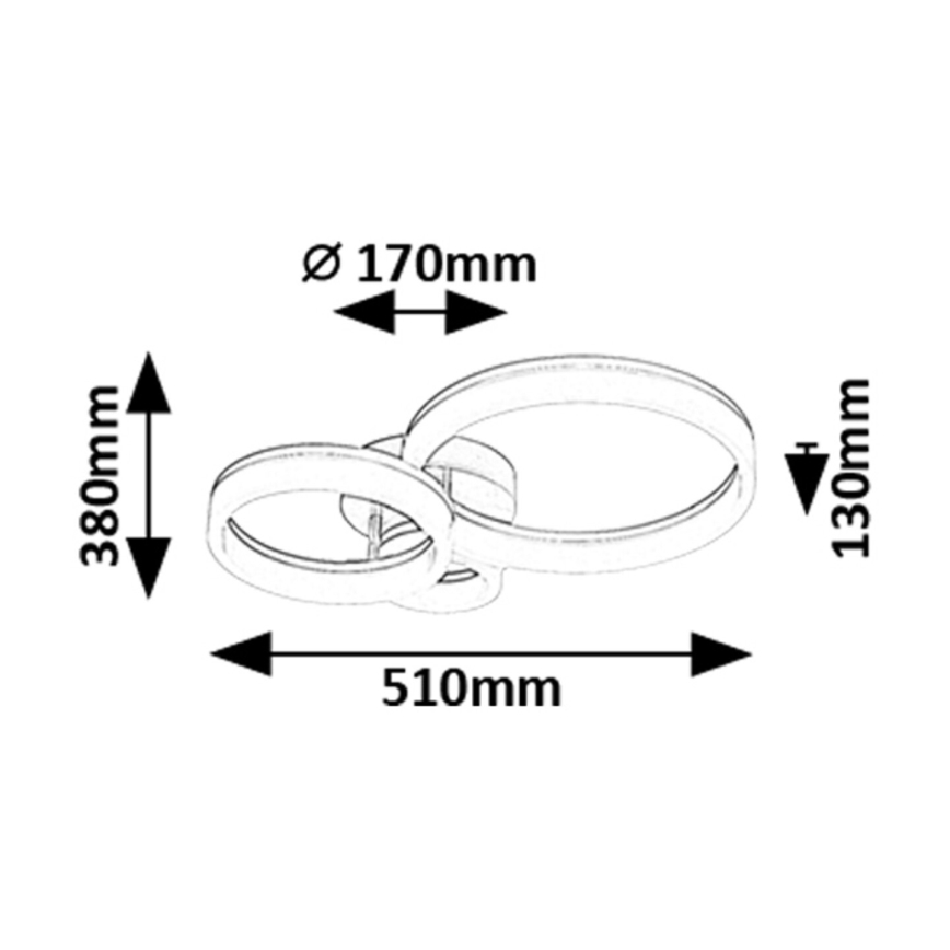 Rabalux - Lampa sufitowa LED 24W/230V 3000/4000/6500K 38x51 cm matowy chrom