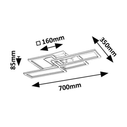 Rabalux - Ściemnialna lampa sufitowa LED/40W/230V 3000-6500K 35x70 cm + zdalne sterowanie