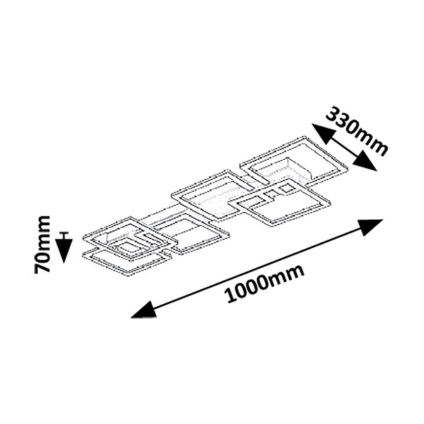 Rabalux - ściemnialna oprawa sufitowa LED/40W/230V 3000-6500K 33x100 cm czarna + pilot