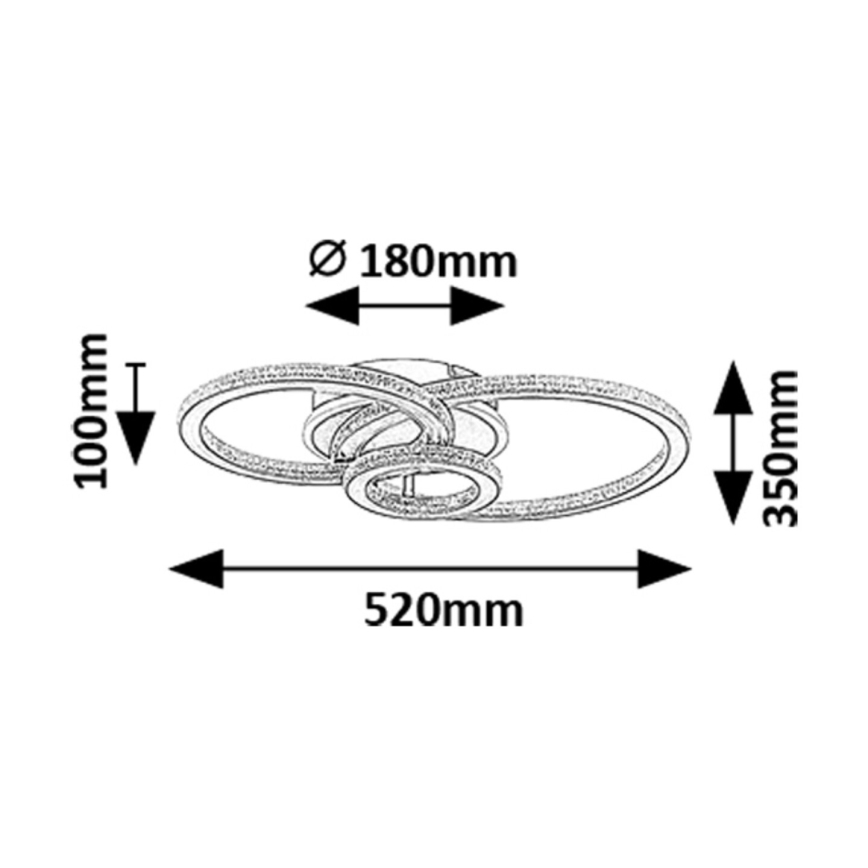 Rabalux - Ściemnialna oprawa sufitowa LED/40W/230V 3000-6500K + pilot zdalnego sterowania 35x52 cm