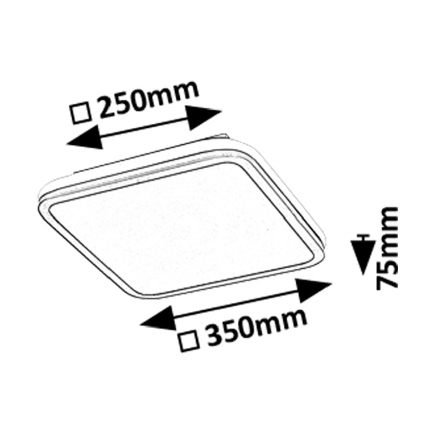 Rabalux - LED RGB ściemnialna oprawa sufitowa LED/43W/230V 3000-6500K z pilotem 35x35 cm