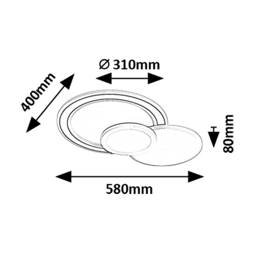 Rabalux - Plafon sufitowy LED RGB ściemnialny 40W/230V 3000–6500K z pilotem Ø 31 cm