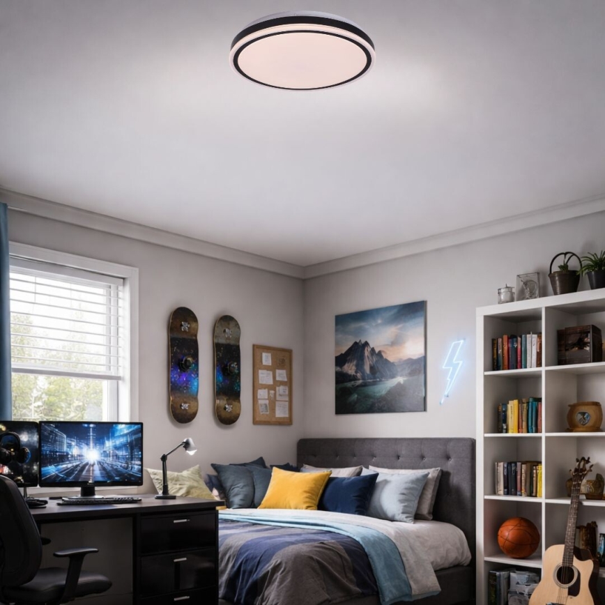 Rabalux - LED ściemnialna oprawa sufitowa LED/20W/230V 3000-6500K śr. 38,5 cm czarna + zdalne sterowanie