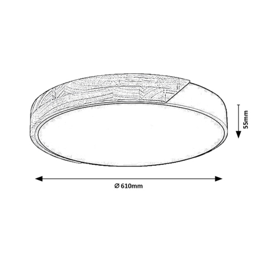 Rabalux - Lampa sufitowa LED/24W/230V 3000K biały/dąb Ø 61 cm