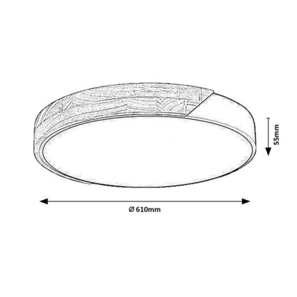 Rabalux - Oprawa sufitowa LED/40W/230V 3000/4000/6500K biały/dąb Ø 61 cm
