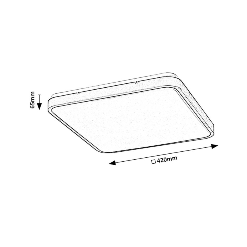 Rabalux - LED Plafon łazienkowy LED/36W/230V 3000/4000/6000K IP44 42x42 cm biały