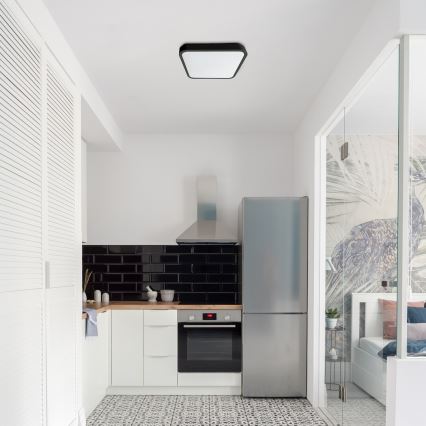 Rabalux - LED Plafon łazienkowy LED/24W/230V 3000/4000/6000K IP44 29x29 cm czarny