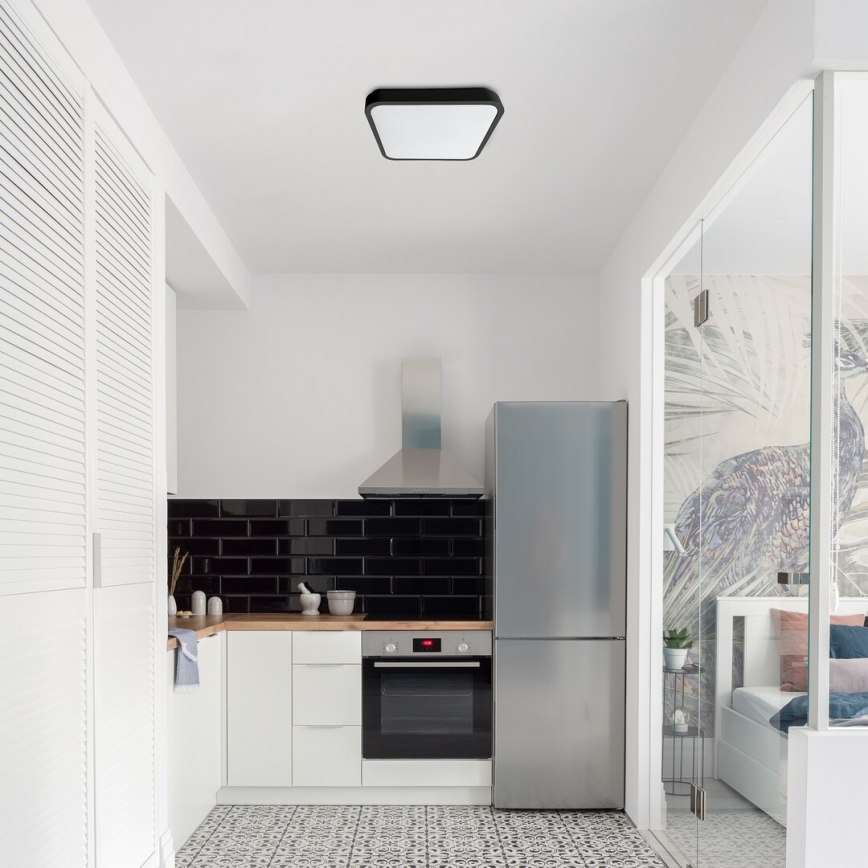 Rabalux - LED Plafon łazienkowy LED/24W/230V 3000/4000/6000K IP44 29x29 cm czarny