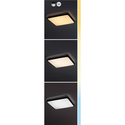 Rabalux - LED Plafon łazienkowy LED/24W/230V 3000/4000/6000K IP44 29x29 cm czarny
