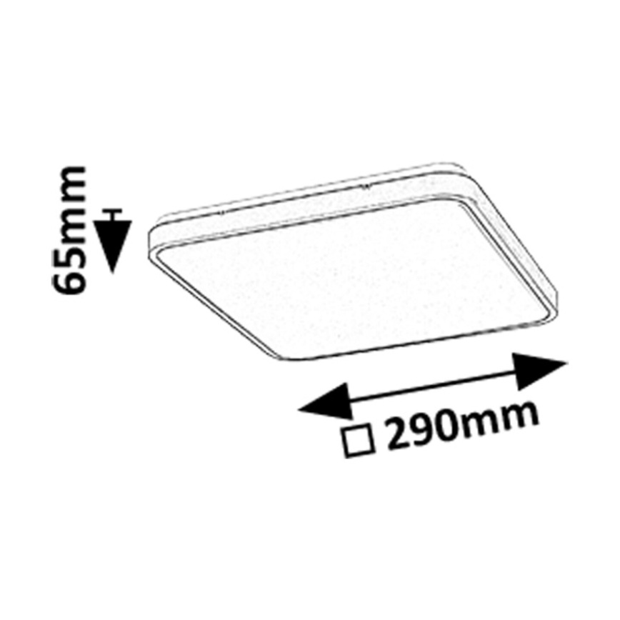Rabalux - LED Plafon łazienkowy LED/24W/230V 3000/4000/6000K IP44 29x29 cm czarny