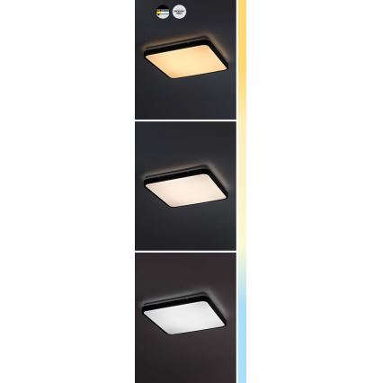 Rabalux - LED Plafon łazienkowy LED/36W/230V 3000/4000/6000K IP44 42x42 cm czarny