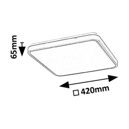 Rabalux - LED Plafon łazienkowy LED/36W/230V 3000/4000/6000K IP44 42x42 cm czarny