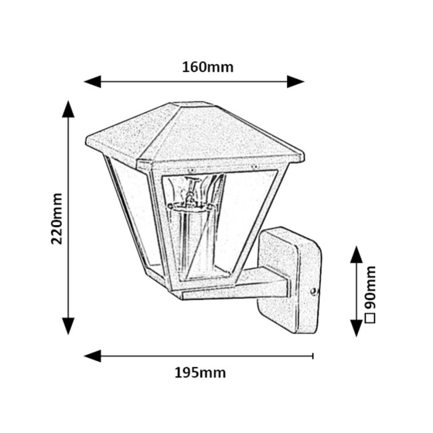 Rabalux - Lampa ścienna zewnętrzna 1xE27/40W/230V IP44