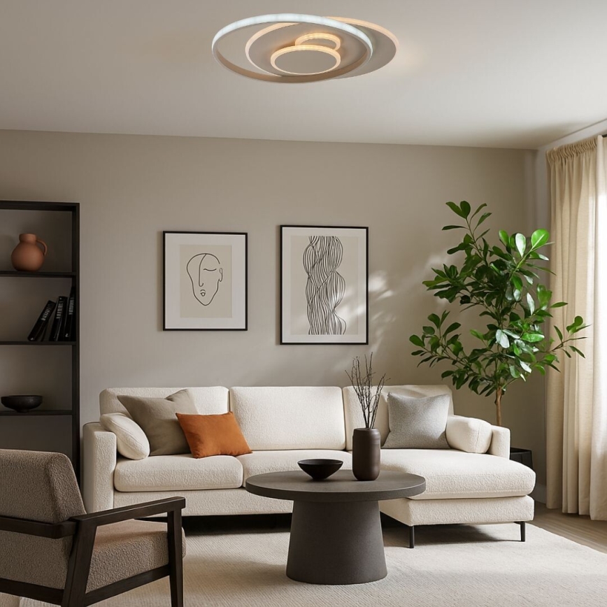 Rabalux - LED ściemnialna oprawa sufitowa LED/57W/230V 3000-6000K 48,5x40 cm + zdalne sterowanie
