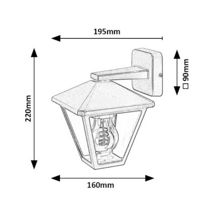 Rabalux - Lampa ścienna zewnętrzna 1xE27/40W/230V IP44