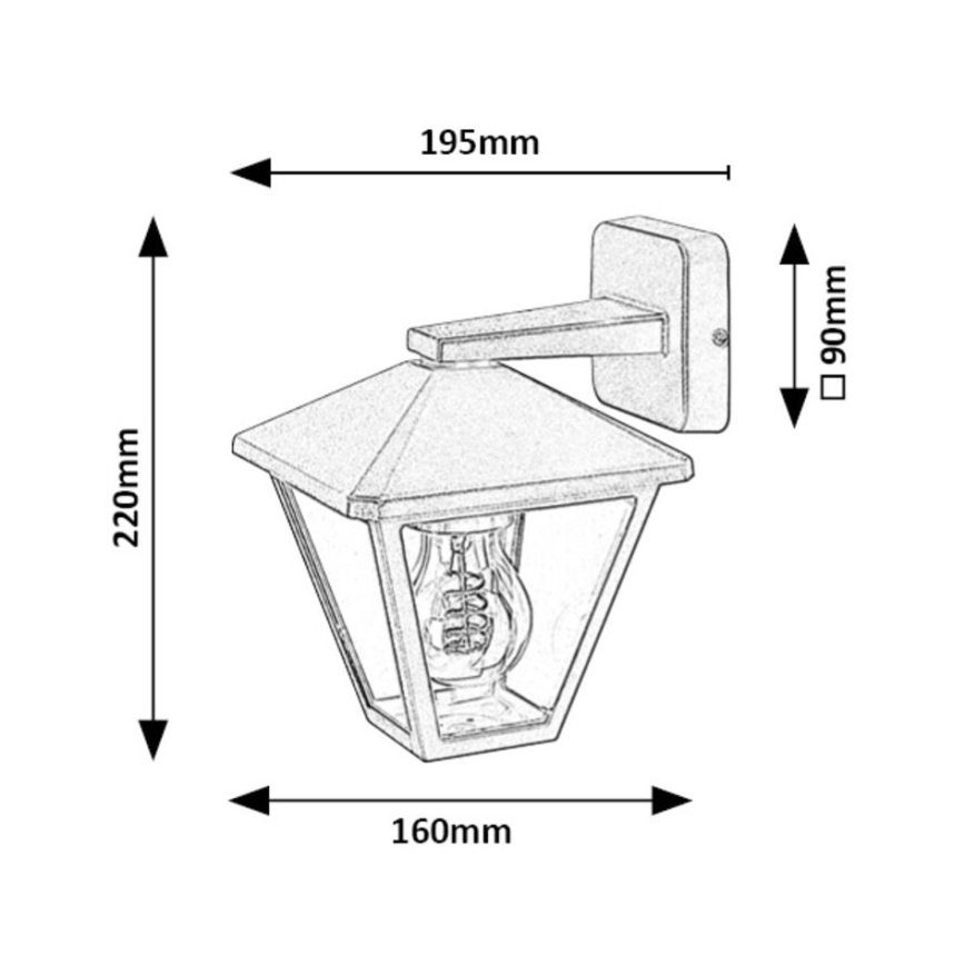 Rabalux - Lampa ścienna zewnętrzna 1xE27/40W/230V IP44