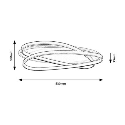 Rabalux - Lampa sufitowa LED z funkcją ściemniania LED/57W/230V 3000-6000K 53x38 cm + pilot zdalnego sterowania