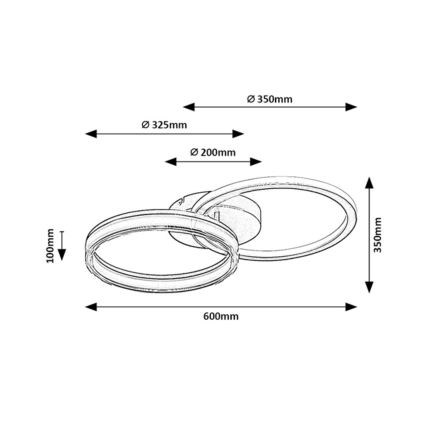 Rabalux - Ściemnialna oprawa sufitowa LED/38W/230V 3000-6500K 60x35 cm + zdalne sterowanie