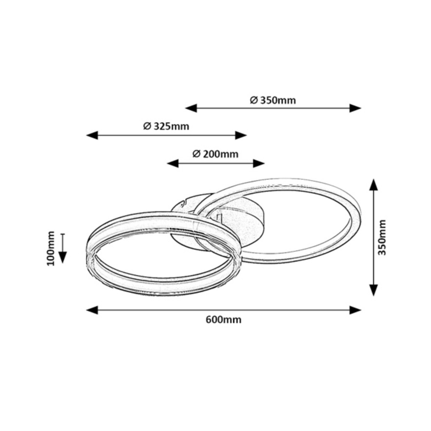 Rabalux - Ściemnialna oprawa sufitowa LED/38W/230V 3000-6500K 60x35 cm + zdalne sterowanie