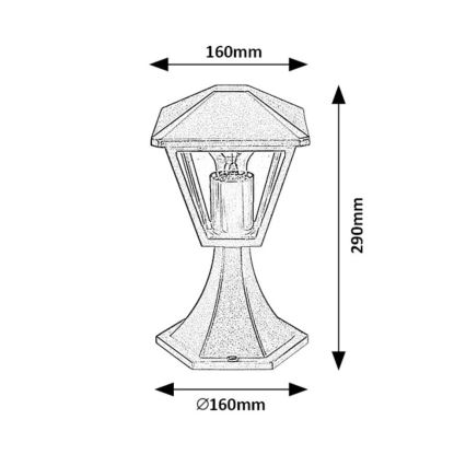 Rabalux - Lampa zewnętrzna 1xE27/40W/230V IP44