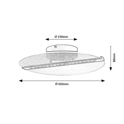 Rabalux - Oprawa sufitowa LED/20W/230V 3000 Ø 41 cm czarna/przezroczysta
