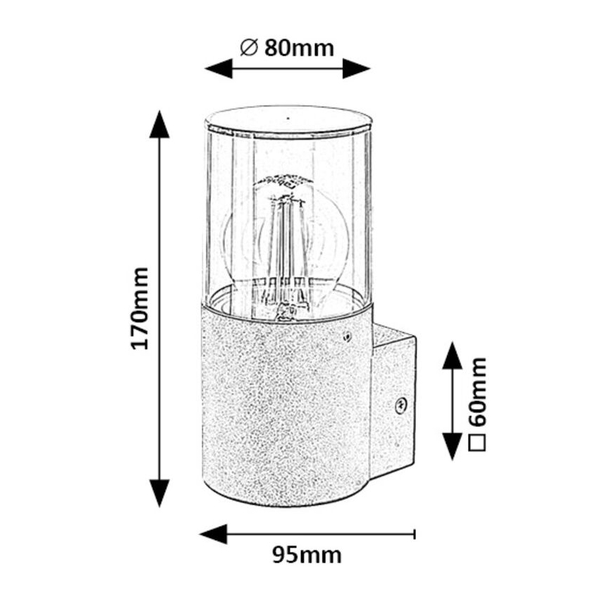 Rabalux - Zewnętrzna lampa ścienna 1xE27/12W/230V IP44