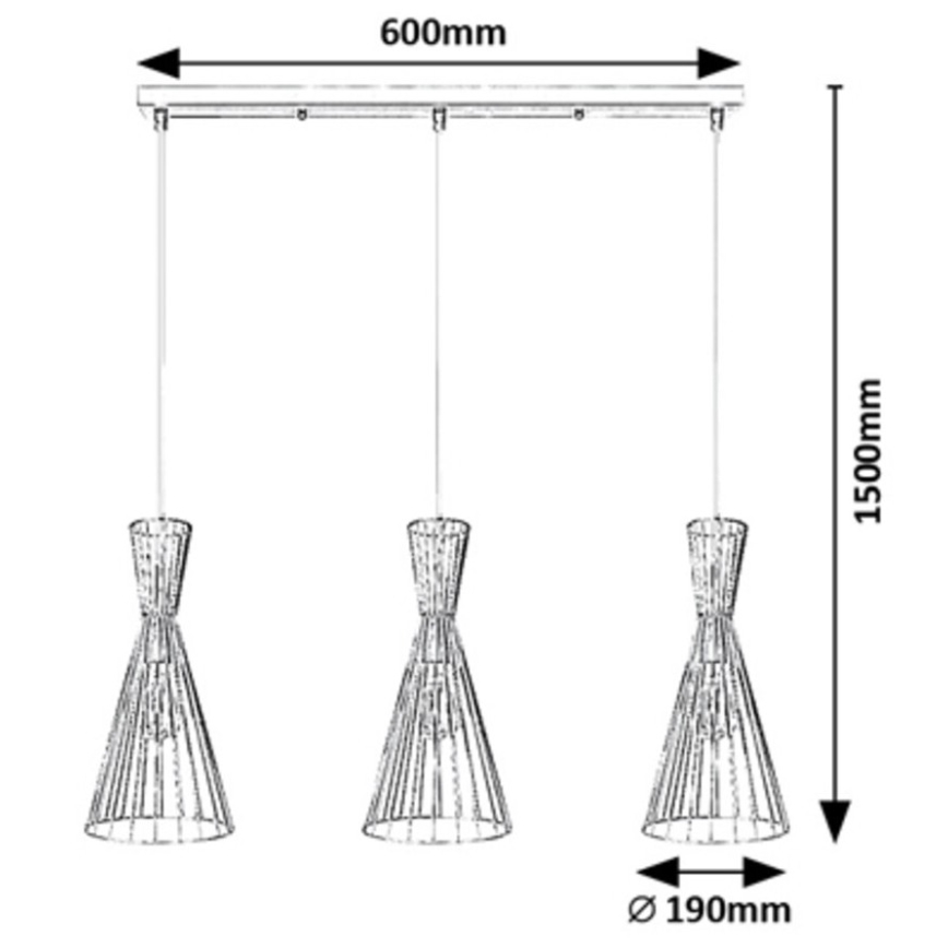 Rabalux - Lampa wisząca na linkach 3xE27/60W/230V