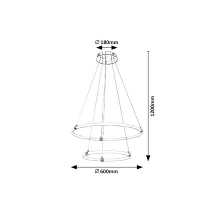 Rabalux - LED Żyrandol ściemnialny na lince LED/55W/230V + Pilot zdalnego sterowania