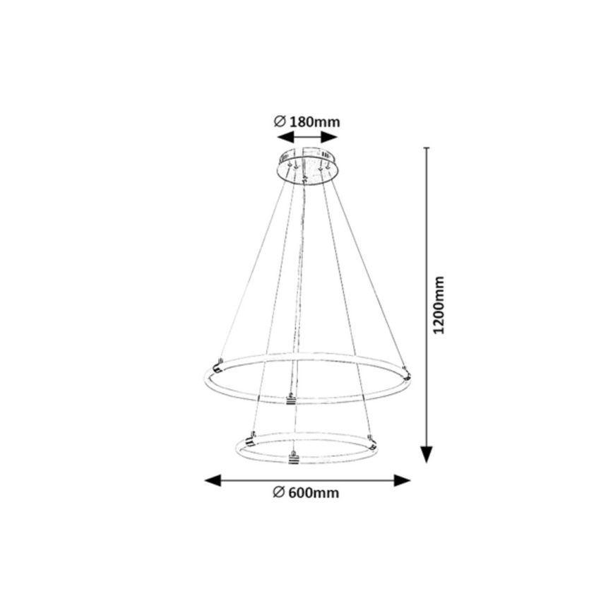 Rabalux - LED Żyrandol ściemnialny na lince LED/55W/230V + Pilot zdalnego sterowania