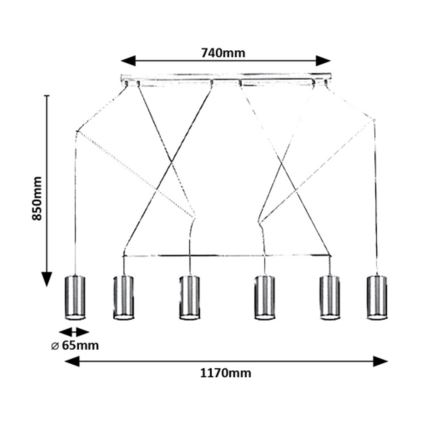 Rabalux - Lampa wisząca na linkach 6xGU10/50W/230V