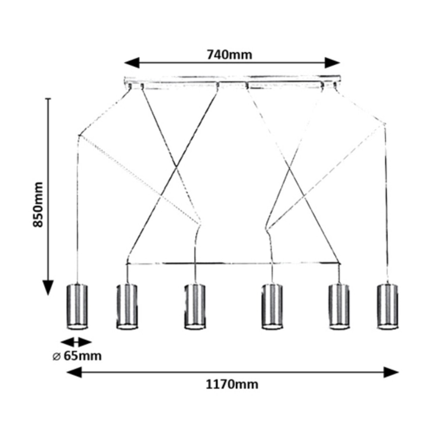 Rabalux - Lampa wisząca na linkach 6xGU10/50W/230V