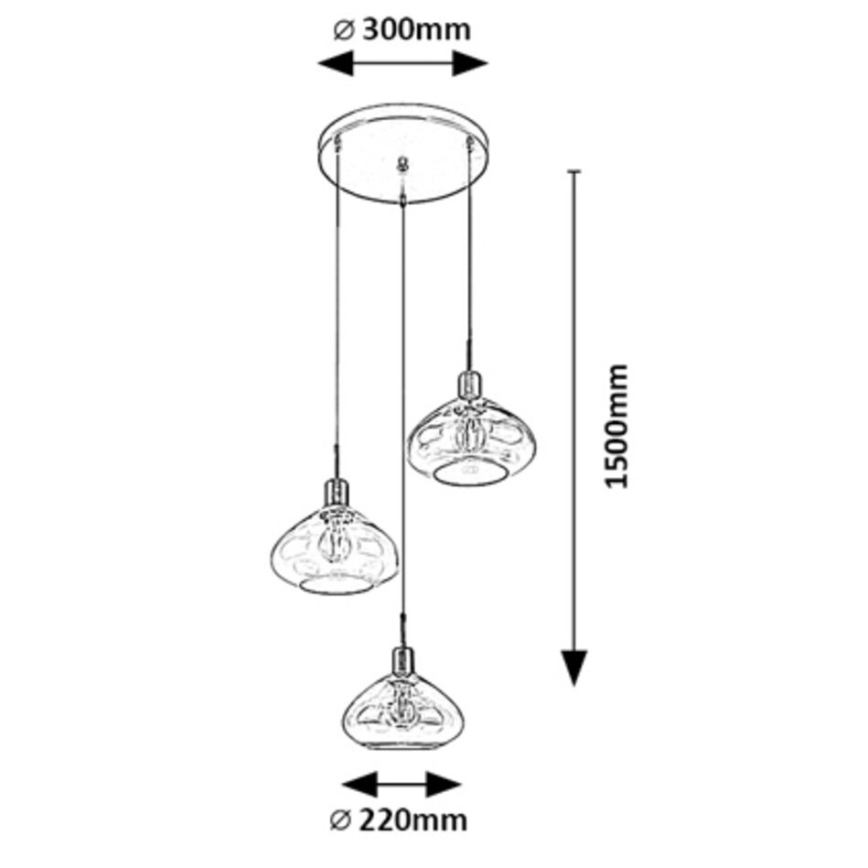 Rabalux - Lampa wisząca na linkach 3xE27/40W/230V