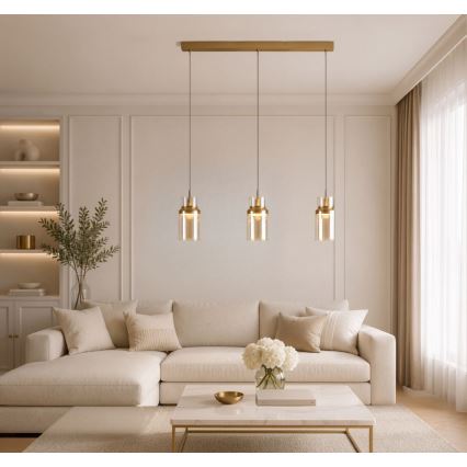 Rabalux - Lampa wisząca na lince LED/27W/230V 3000K złota