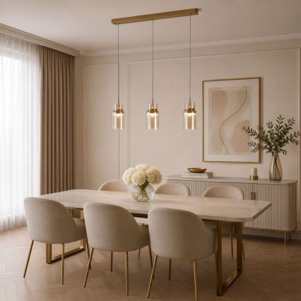 Rabalux - Lampa wisząca na lince LED/27W/230V 3000K złota