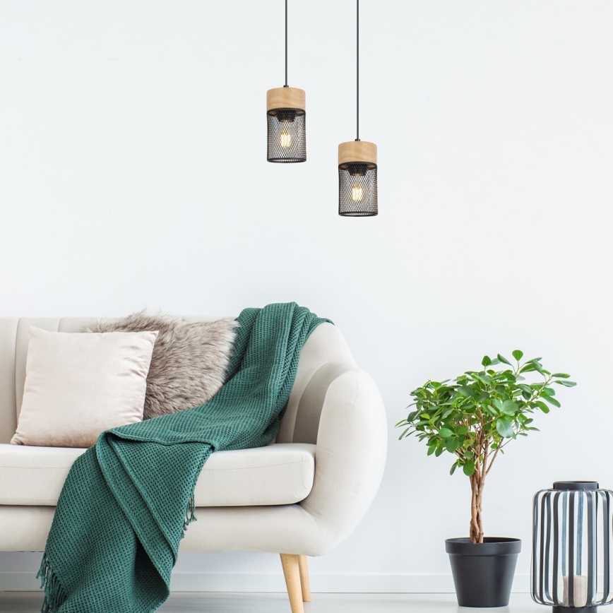 Rabalux - Lampa wisząca na linkę 1xE27/25W/230V buk