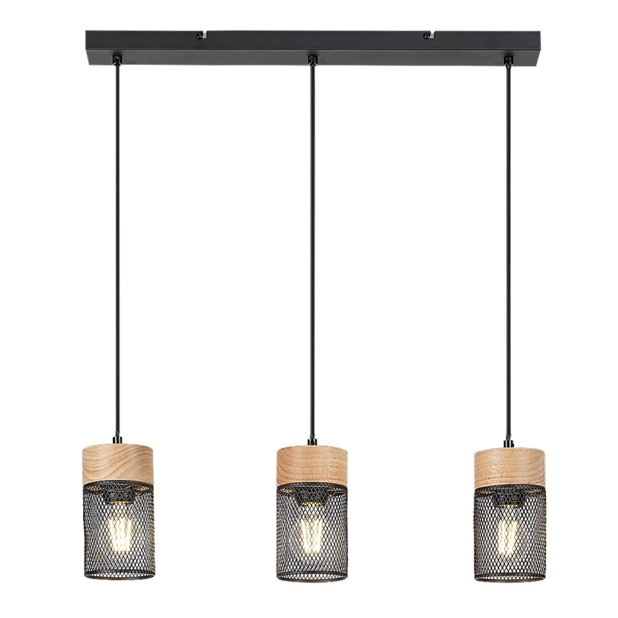 Rabalux - Lampa wisząca na linkach 3xE27/25W/230V buk
