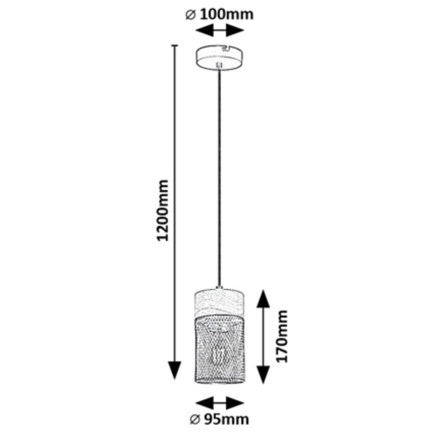 Rabalux - Lampa wisząca na linkach 3xE27/25W/230V buk