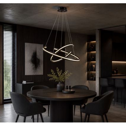Rabalux - LED ściemnialny żyrandol na przewodzie LED/80W/230V 3000-6500K czarny + zdalne sterowanie