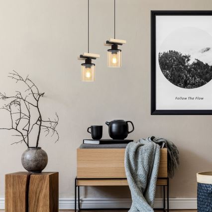 Rabalux - Lampa sufitowa na pręcie 1xE27/25W/230V sosna