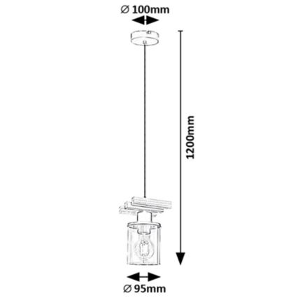Rabalux - Lampa sufitowa na pręcie 1xE27/25W/230V sosna