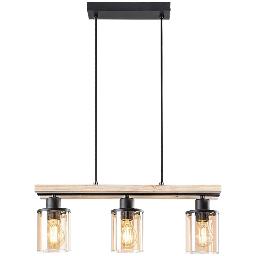 Rabalux - Lampa wisząca na linkach 3xE27/25W/230V sosna