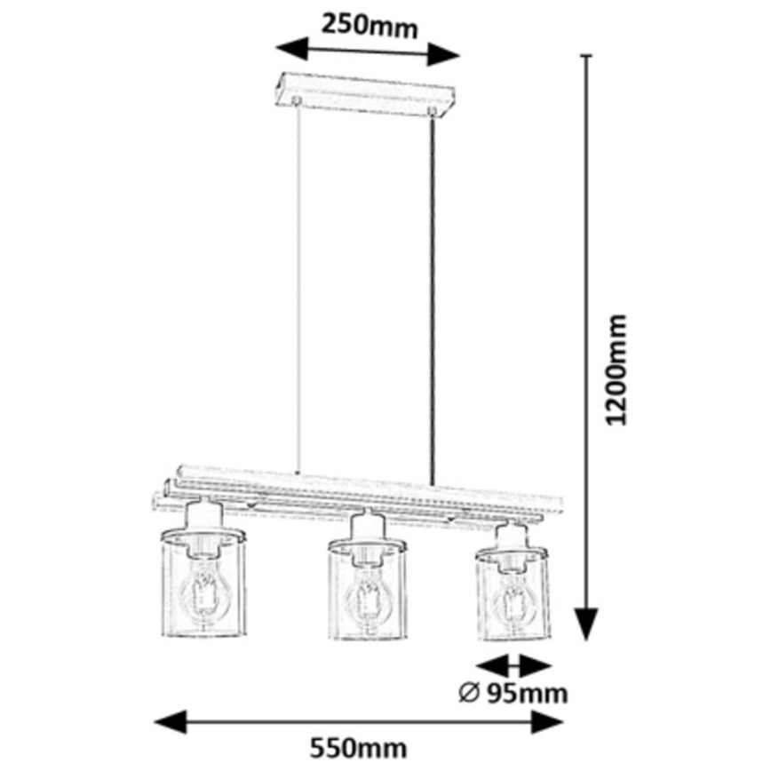 Rabalux - Lampa wisząca na linkach 3xE27/25W/230V sosna