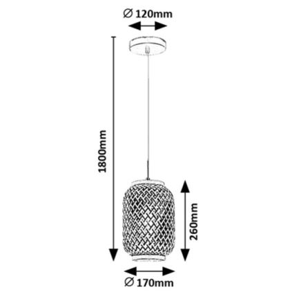 Rabalux - Lampa wisząca na linkę 1xE27/40W/230V rattan