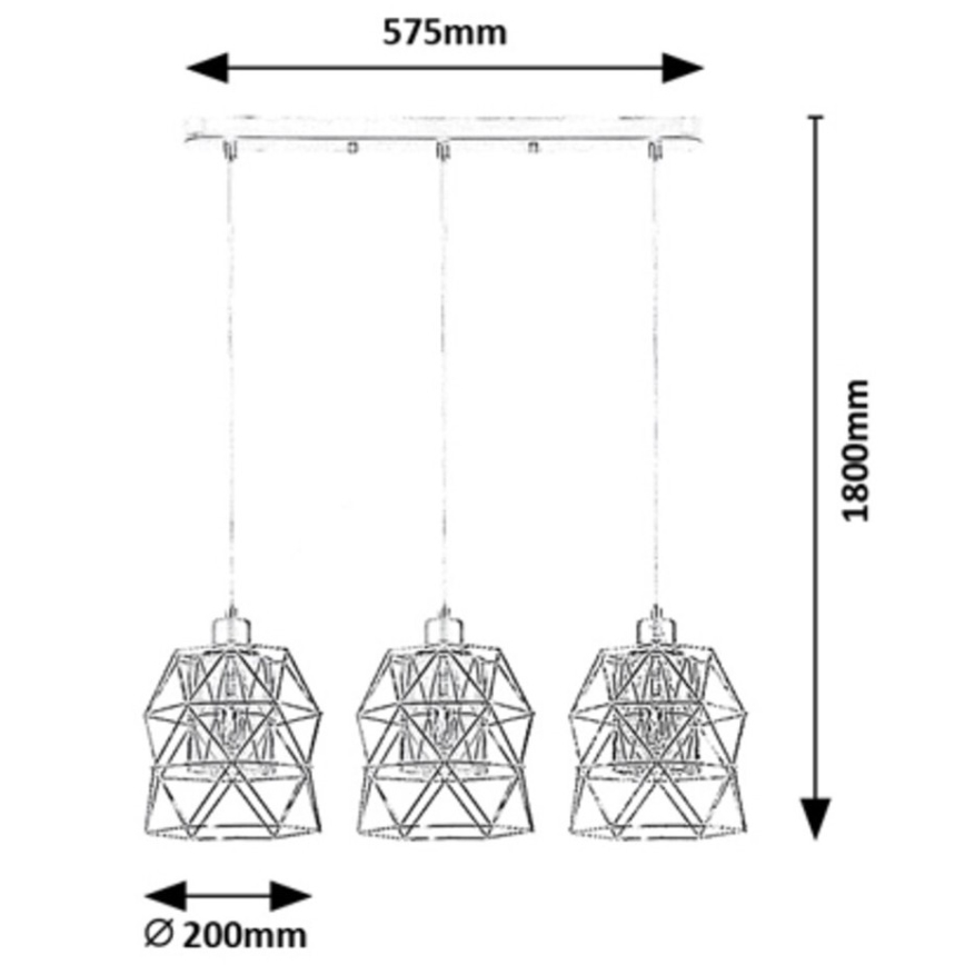Rabalux - Lampa wisząca na linkach 3xE27/40W/230V