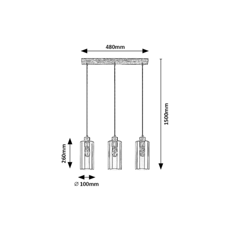 Rabalux - Lampa wisząca na linkę 3xE27/25W/230V