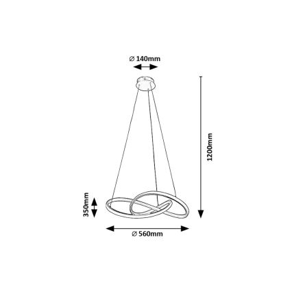 Rabalux - LED Żyrandol na lince LED/36W/230V 3000K złoty