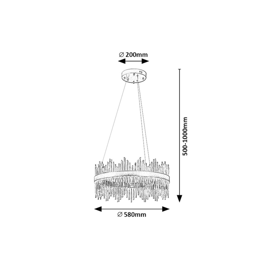 Rabalux - LED Żyrandol na lince LED/36W/230V 3000/4000/6000K złoty